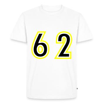62 Nombre Collège - T-shirt Premium bio Homme - blanc - Devant - Nico (187cm)