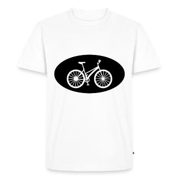 Demi-cercle et vélo - - T-shirt Premium bio Homme - blanc - Devant - Nico (187cm)