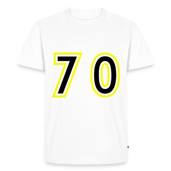 70 Number College - Men's Premium Organic T-Shirt - white - Front - Nico (187cm)