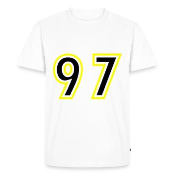 97 Nombre Collège - T-shirt Premium bio Homme - blanc - Devant - Nico (187cm)