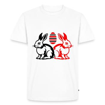 Lapin de Pâques Pâques - T-shirt Premium bio Homme - blanc - Devant - Nico (187cm)