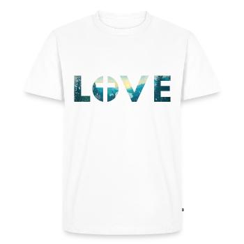 Amour avec croix - T-shirt Premium bio Homme - blanc - Devant - Nico (187cm)