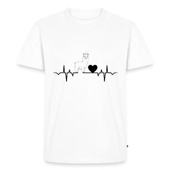 alpaca battement de coeur lama alpaa doux animal peau blanc - T-shirt Premium bio Homme - blanc - Devant - Nico (187cm)