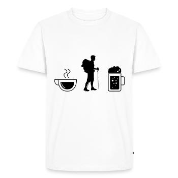 Café bière et randonnée - - T-shirt Premium bio Homme - blanc - Devant - Nico (187cm)