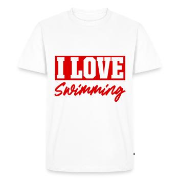 J’adore nager - T-shirt Premium bio Homme - blanc - Devant - Nico (187cm)