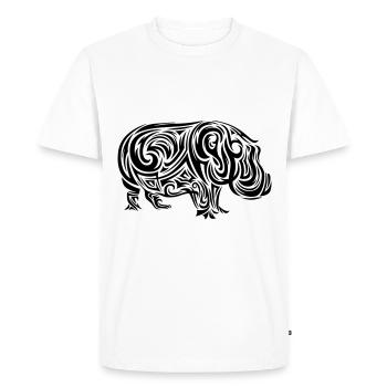 Hippo Tribal Tattoo - Men's Premium Organic T-Shirt - white - Front - Nico (187cm)
