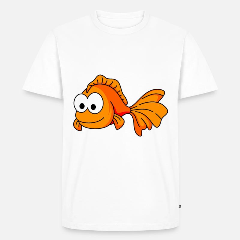 Goldfisch Comic Tier - Männer Premium Bio T-Shirt - Weiß