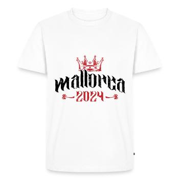 Majorque 2024 - T-shirt Premium bio Homme - blanc - Devant - Nico (187cm)