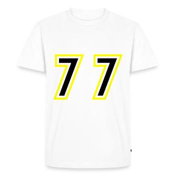 77 Nombre Collège - T-shirt Premium bio Homme - blanc - Devant - Nico (187cm)