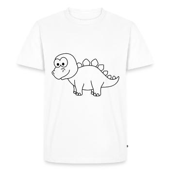Dinosaur stegosaurus Comic - Men's Premium Organic T-Shirt - white - Front - Nico (187cm)