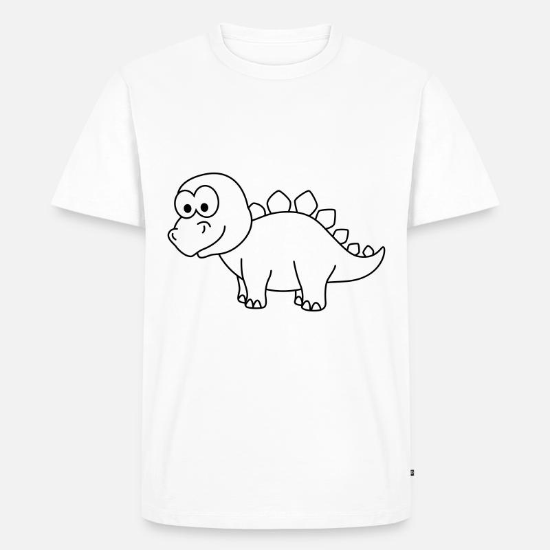 Dinosaurier stegosaurus Comic - Männer Premium Bio T-Shirt - Weiß