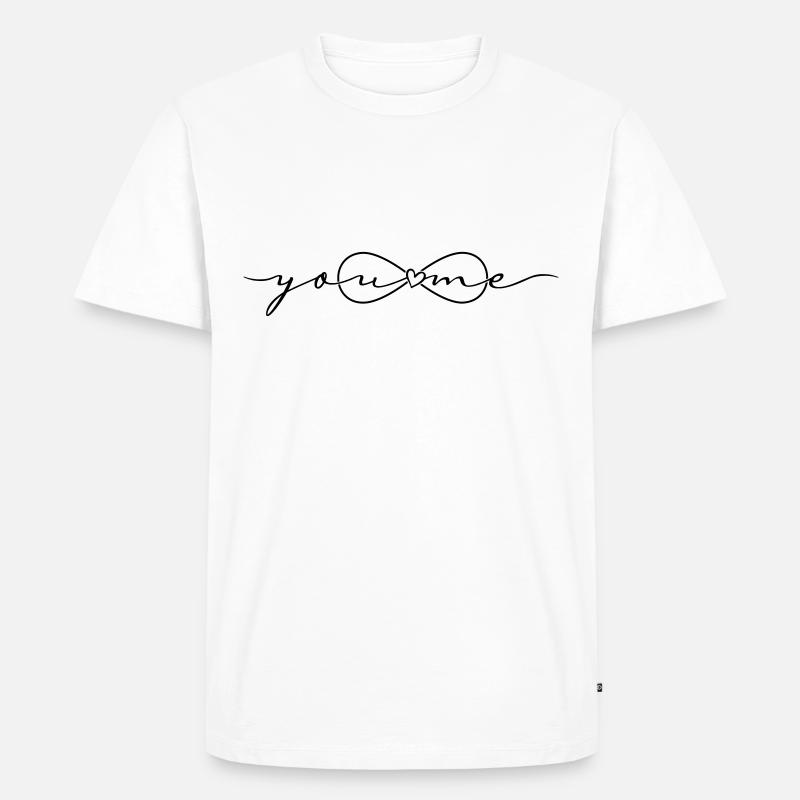 Unendlichkeitssymbol Du und Ich Infinity - Männer Premium Bio T-Shirt - Weiß