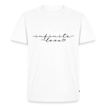 Infinite love calligraphy font - Men's Premium Organic T-Shirt - white - Front - Nico (187cm)