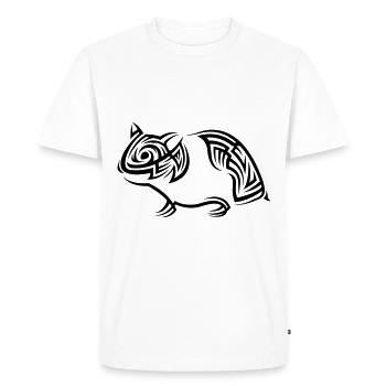 Tatouage tribal hamster - T-shirt Premium bio Homme - blanc - Devant - Nico (187cm)