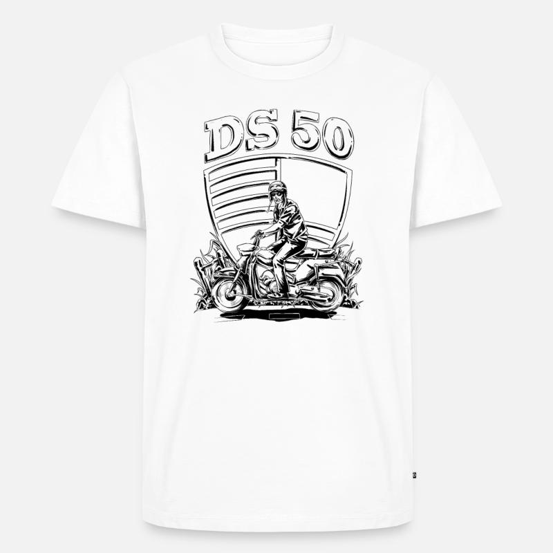 Mofa DS50 - Nostalgie Mofafahrer - Männer Premium Bio T-Shirt - Weiß