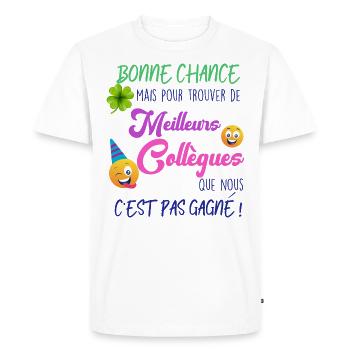 Collègue Meilleurs collègues - T-shirt Premium bio Homme - blanc - Devant - Nico (187cm)