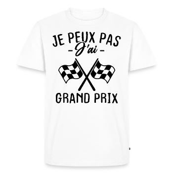 Je peux pas j'ai Grand Prix - T-shirt Premium bio Homme - blanc - Devant - Nico (187cm)