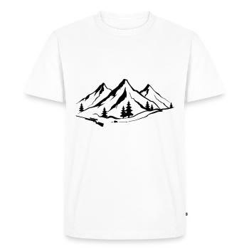 Mountain 1 and Hunting - - Men's Premium Organic T-Shirt - white - Front - Nico (187cm)