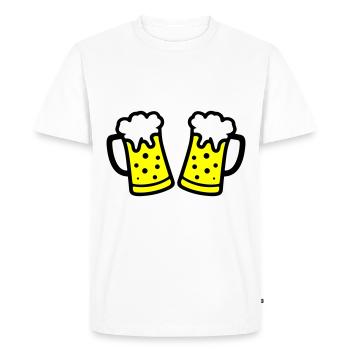 Chope de bière symbole de bière - T-shirt Premium bio Homme - blanc - Devant - Nico (187cm)