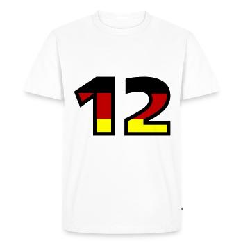 Maillot Allemagne numéro 12 - T-shirt Premium bio Homme - blanc - Devant - Nico (187cm)