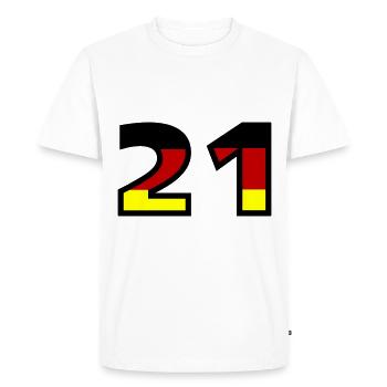 21 Numéro Allemagne Jersey - T-shirt Premium bio Homme - blanc - Devant - Nico (187cm)