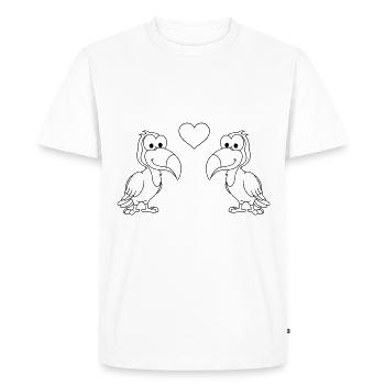 Tukan Comic Couple love - Men's Premium Organic T-Shirt - white - Front - Nico (187cm)