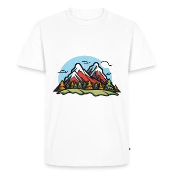 Montagnes, Nature, Paysage - T-shirt Premium bio Homme - blanc - Devant - Nico (187cm)