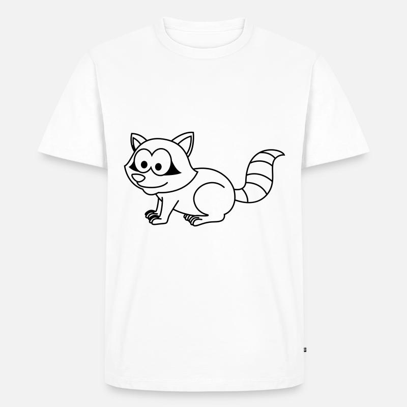 Waschbär Comic Tier - Männer Premium Bio T-Shirt - Weiß
