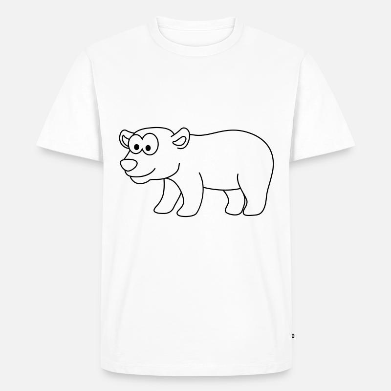 Eisbär Comic Tier - Männer Premium Bio T-Shirt - Weiß