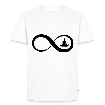 Infinity and Yoga - - Men's Premium Organic T-Shirt - white - Front - Nico (187cm)