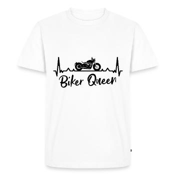 Biker Queen - (MOTORCYCLE) - Men's Premium Organic T-Shirt - white - Front - Nico (187cm)