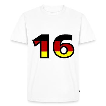 16 Numéro Allemagne Jersey - T-shirt Premium bio Homme - blanc - Devant - Nico (187cm)
