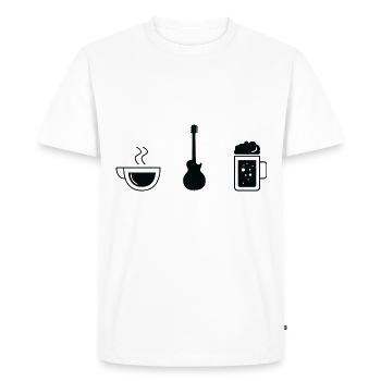 Guitare à bière de café - Gu - T-shirt Premium bio Homme - blanc - Devant - Nico (187cm)