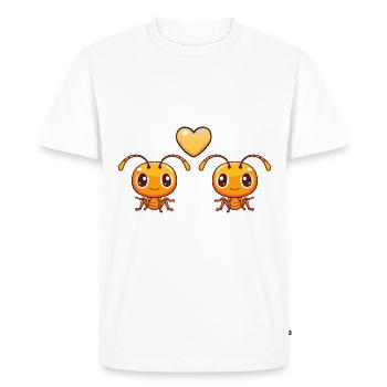 Couple De Fourmis Amoureux Insecte Animal Saint Valentin - T-shirt Premium bio Homme - blanc - Devant - Nico (187cm)