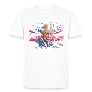 Dieu sauve le roi Charles III - T-shirt Premium bio Homme - blanc - Devant - Nico (187cm)