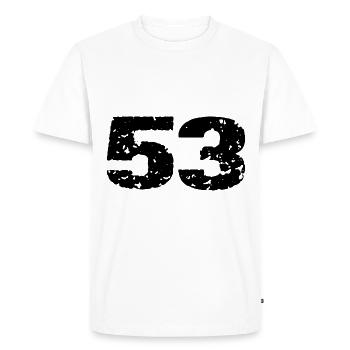 53 Number jersey - Men's Premium Organic T-Shirt - white - Front - Nico (187cm)