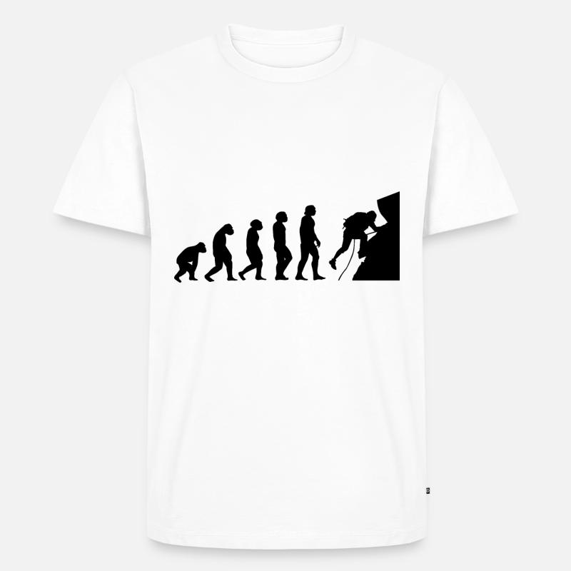 Evolution und Klettern - - Männer Premium Bio T-Shirt - Weiß