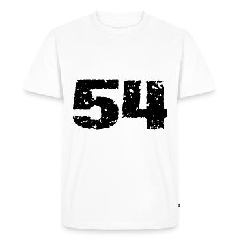 54 Maillot numéro - T-shirt Premium bio Homme - blanc - Devant - Nico (187cm)