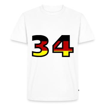 34 Numéro Allemagne Jersey - T-shirt Premium bio Homme - blanc - Devant - Nico (187cm)