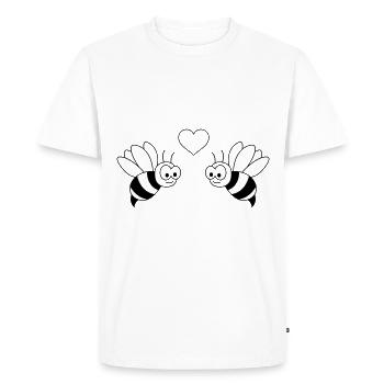 abeille bande dessinée couple amour - T-shirt Premium bio Homme - blanc - Devant - Nico (187cm)