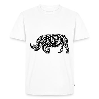 Rhino Tribal Tattoo - Men's Premium Organic T-Shirt - white - Front - Nico (187cm)