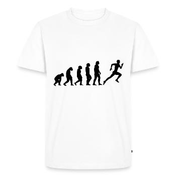 Évolution et course à pied - (2) - T-shirt Premium bio Homme - blanc - Devant - Nico (187cm)