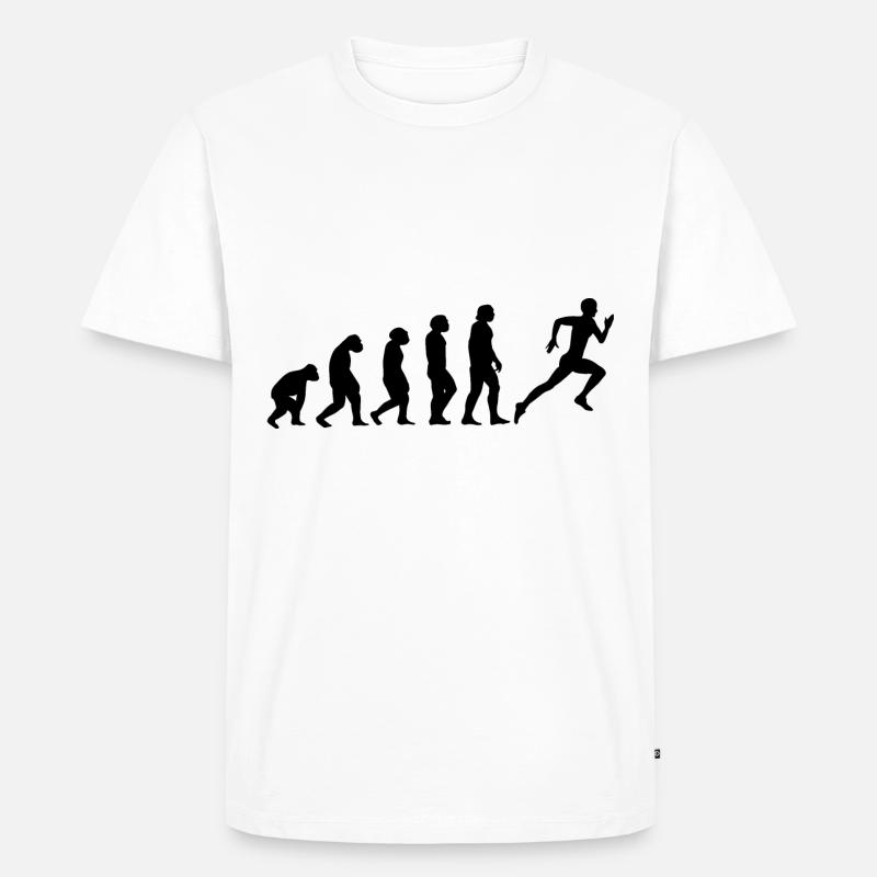 Evolution and Running - (2) - Men's Premium Organic T-Shirt - white