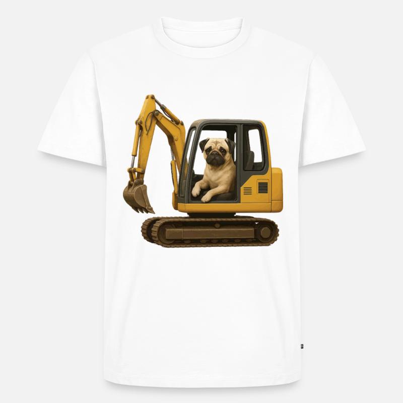 Mops - Männer Premium Bio T-Shirt - Weiß