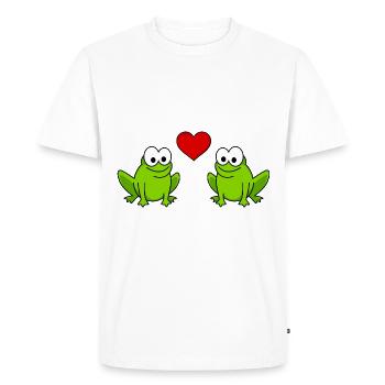 Frog Comic Couple love - Men's Premium Organic T-Shirt - white - Front - Nico (187cm)