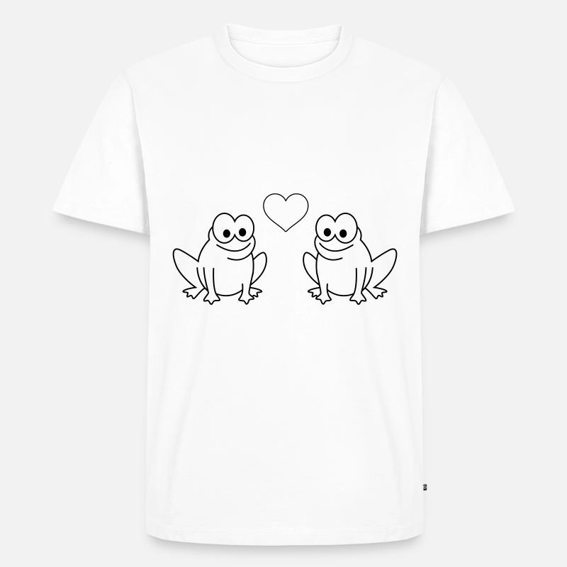 Frosch Comic Paar liebe - Männer Premium Bio T-Shirt - Weiß