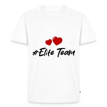 Elite Team Heart Love - Men's Premium Organic T-Shirt - white - Front - Nico (187cm)