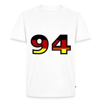 94 Numéro Allemagne Jersey - T-shirt Premium bio Homme - blanc - Devant - Nico (187cm)