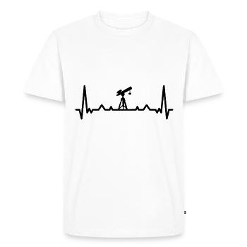Heartbeat and Astronomy - - Men's Premium Organic T-Shirt - white - Front - Nico (187cm)