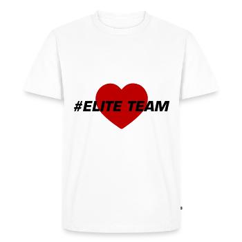 Elite Team Heart Love - Men's Premium Organic T-Shirt - white - Front - Nico (187cm)